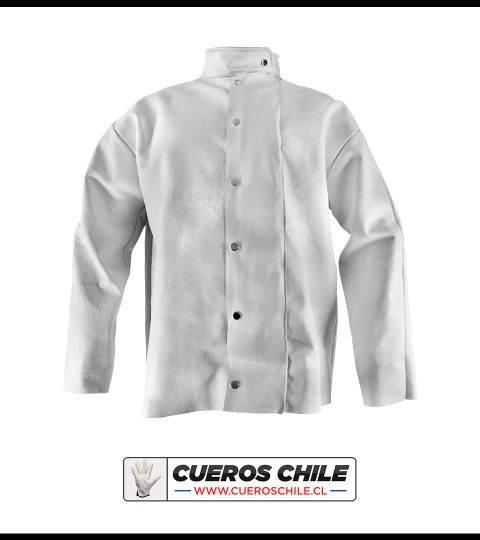 Chaqueta De Cuero Nacional Soldador Kevlar Con Velcro Y Broche